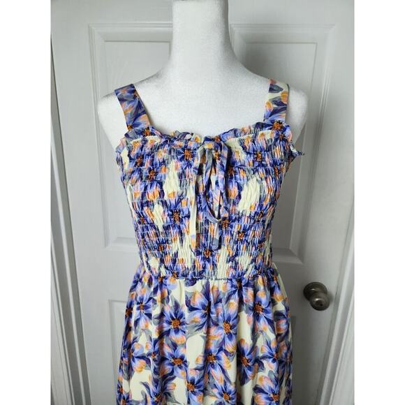 Grace Karin smocked floral Midi Dress sz S Small nwt resort vacation romantic - Picture 2 of 12